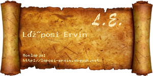 Láposi Ervin névjegykártya