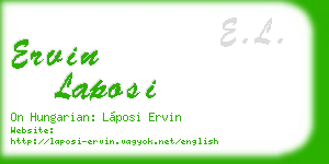 ervin laposi business card